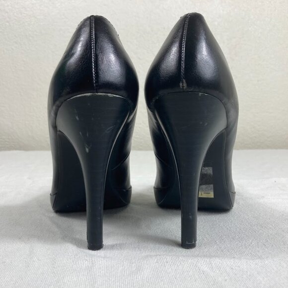 Delicious Black Peep Toe Platform Heels Women’s Size 8.5 Stiletto Pumps - Picture 4 of 7